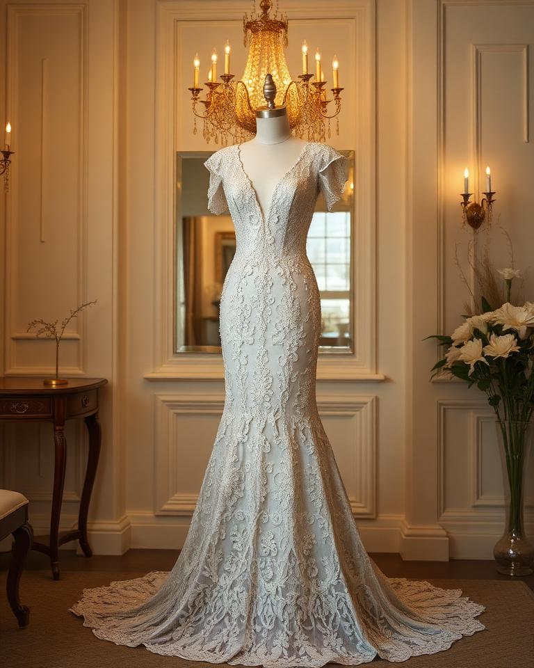 Structured A-Line in Silk Mikado wedding dress style illustration