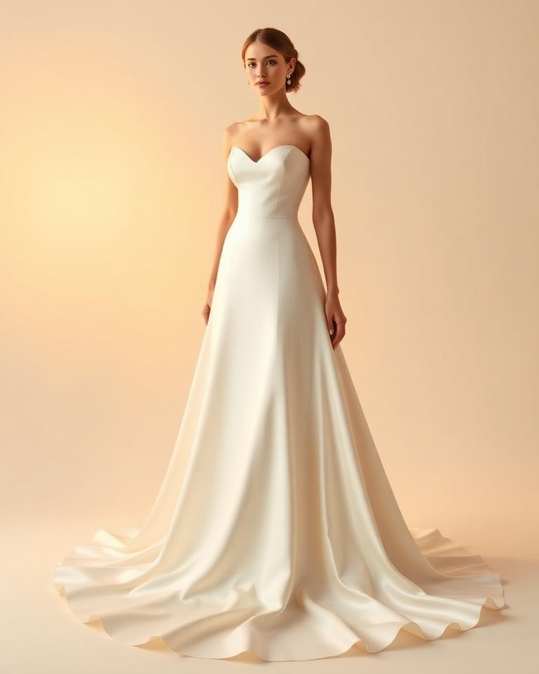 Empire-Waist Chiffon Gown wedding dress style illustration