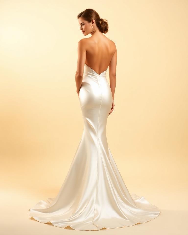 Corseted Mikado Mermaid wedding dress style illustration