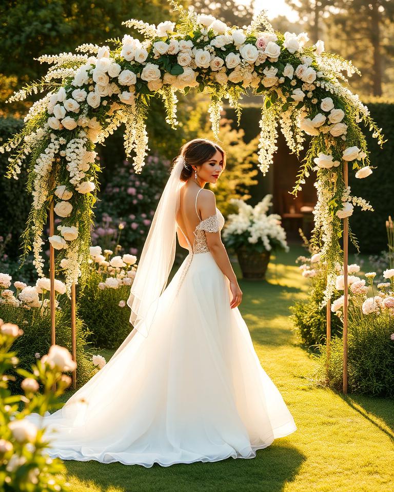 Garden / Outdoors wedding dress style illustration