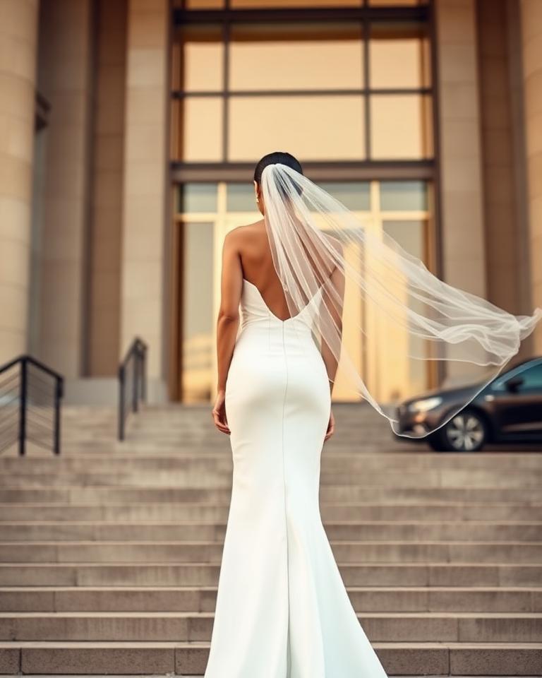 City Hall / Urban wedding dress style illustration
