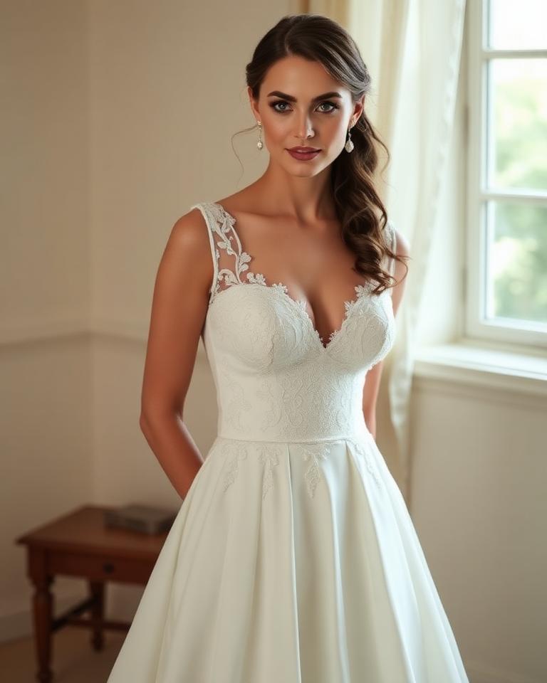 Tulle Ball Gown with Detachable Overskirt wedding dress style illustration